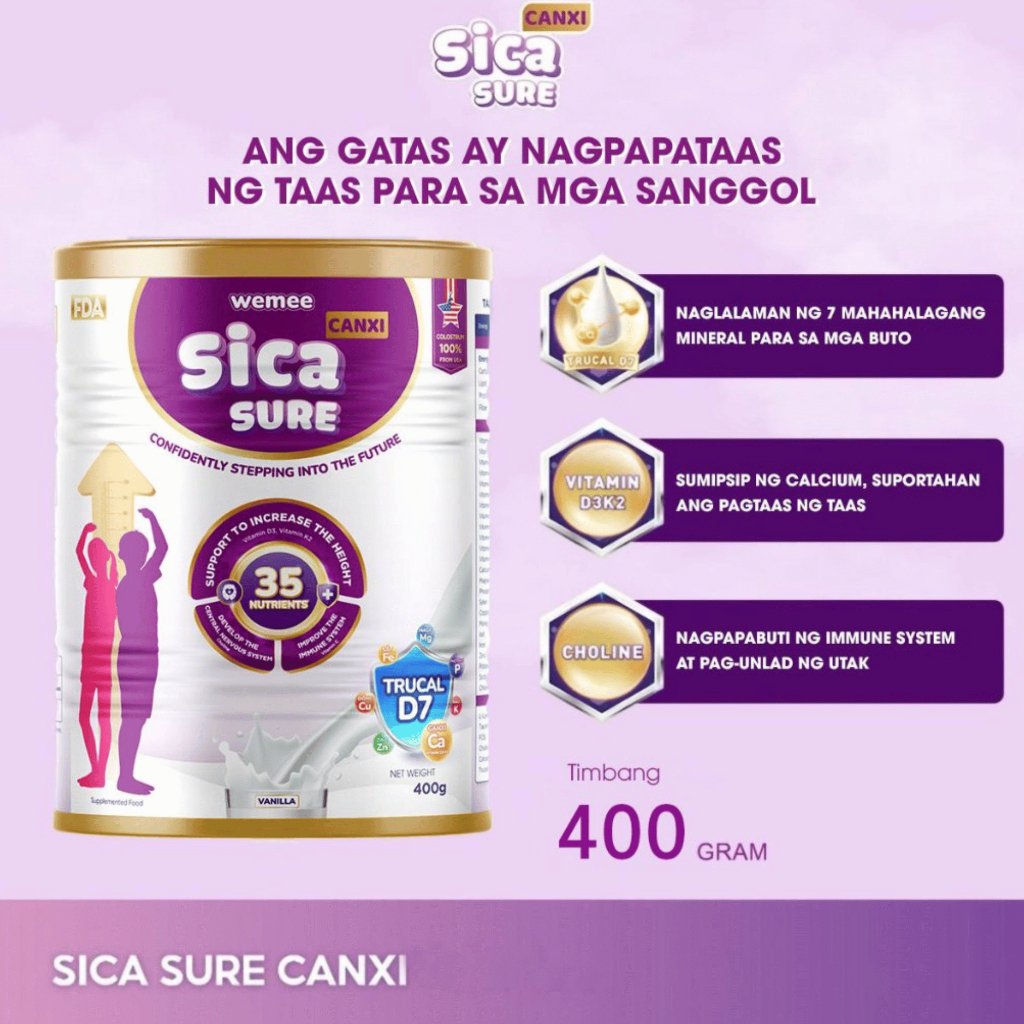 Sica Sure Milk Calcium 400G Increases Height for Children Aged 3 and Up - Image 3