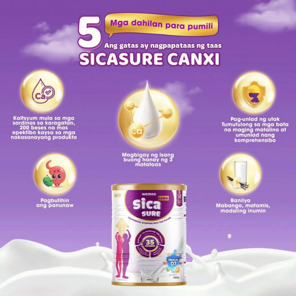 Sica Sure Milk Calcium 400G Increases Height for Children Aged 3 and Up - Image 4
