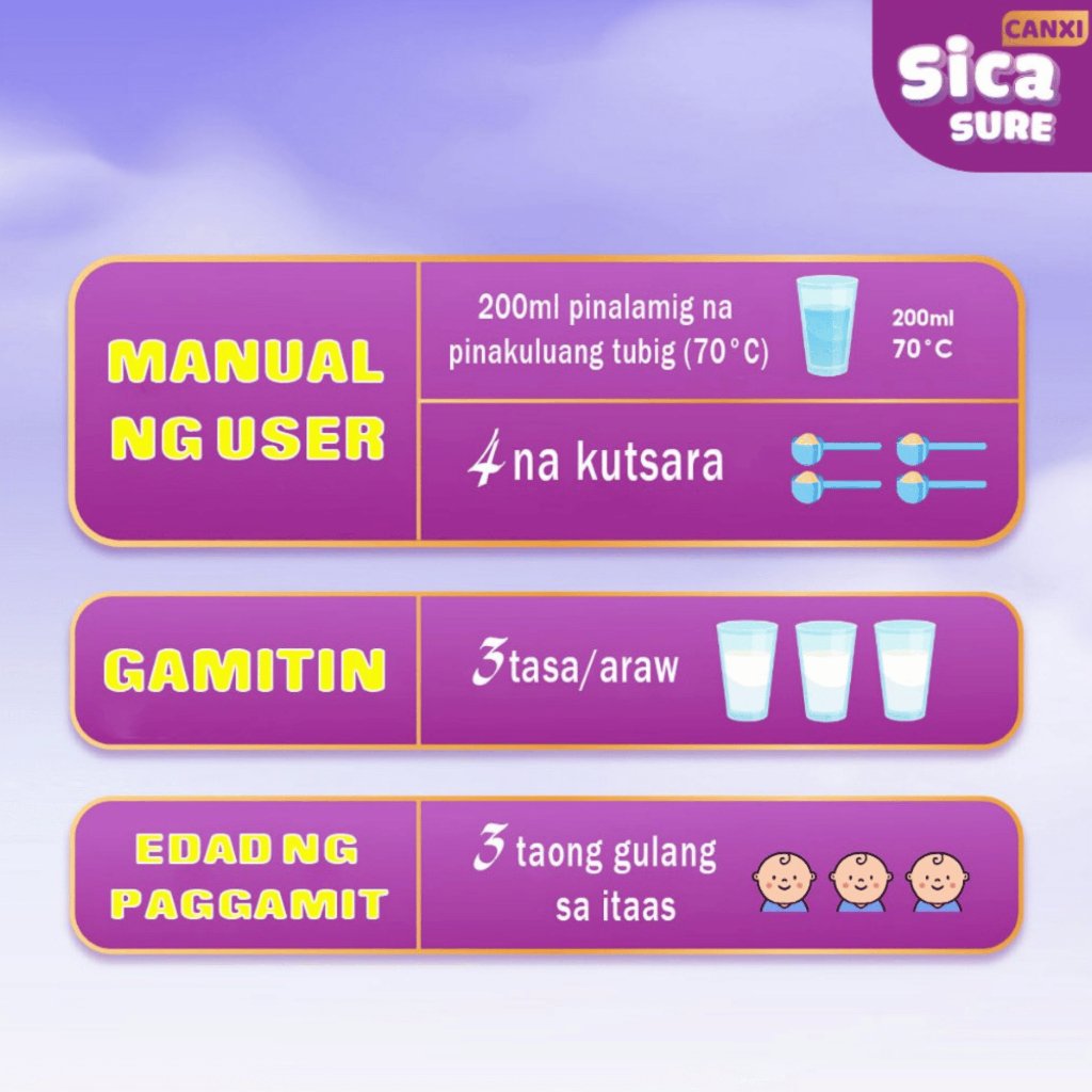 Sica Sure Milk Calcium 400G Increases Height for Children Aged 3 and Up - Image 5