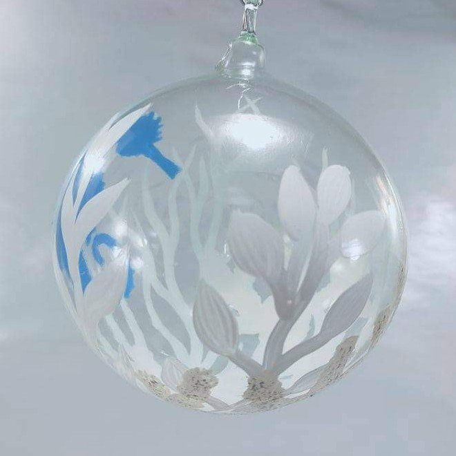6pc Glass Christmas Balls Ocean Sea Life Collection (Starfish, Mermaid, Octopus, Seahorse) - Image 2