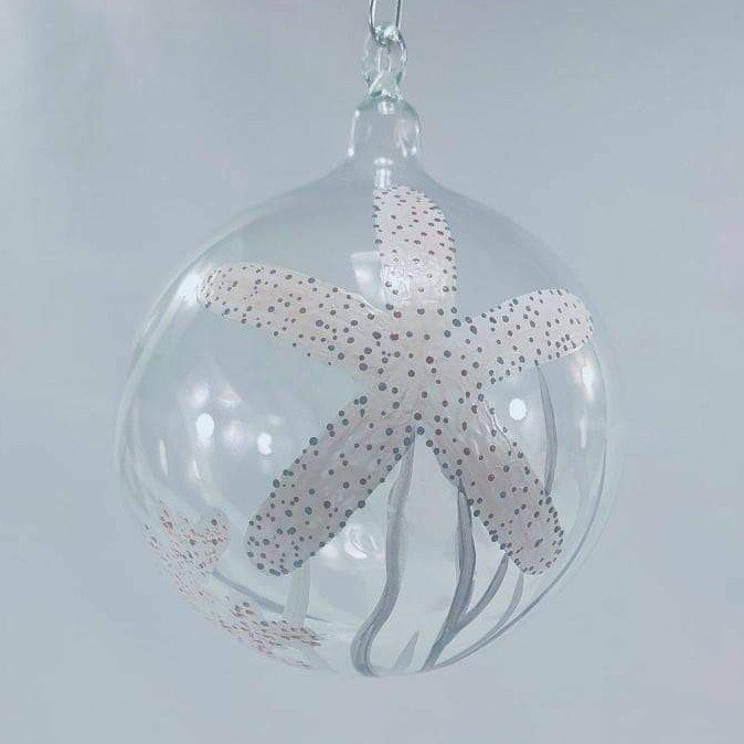 6pc Glass Christmas Balls Ocean Sea Life Collection (Starfish, Mermaid, Octopus, Seahorse) - Image 6