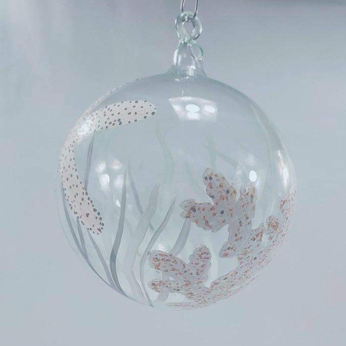 6pc Glass Christmas Balls Ocean Sea Life Collection (Starfish, Mermaid, Octopus, Seahorse) - Image 7