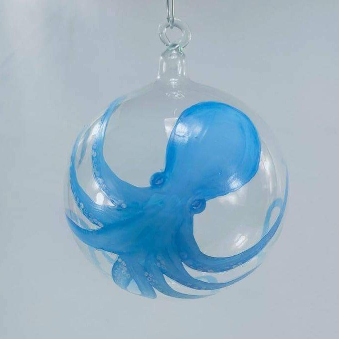 6pc Glass Christmas Balls Ocean Sea Life Collection (Starfish, Mermaid, Octopus, Seahorse) - Image 9