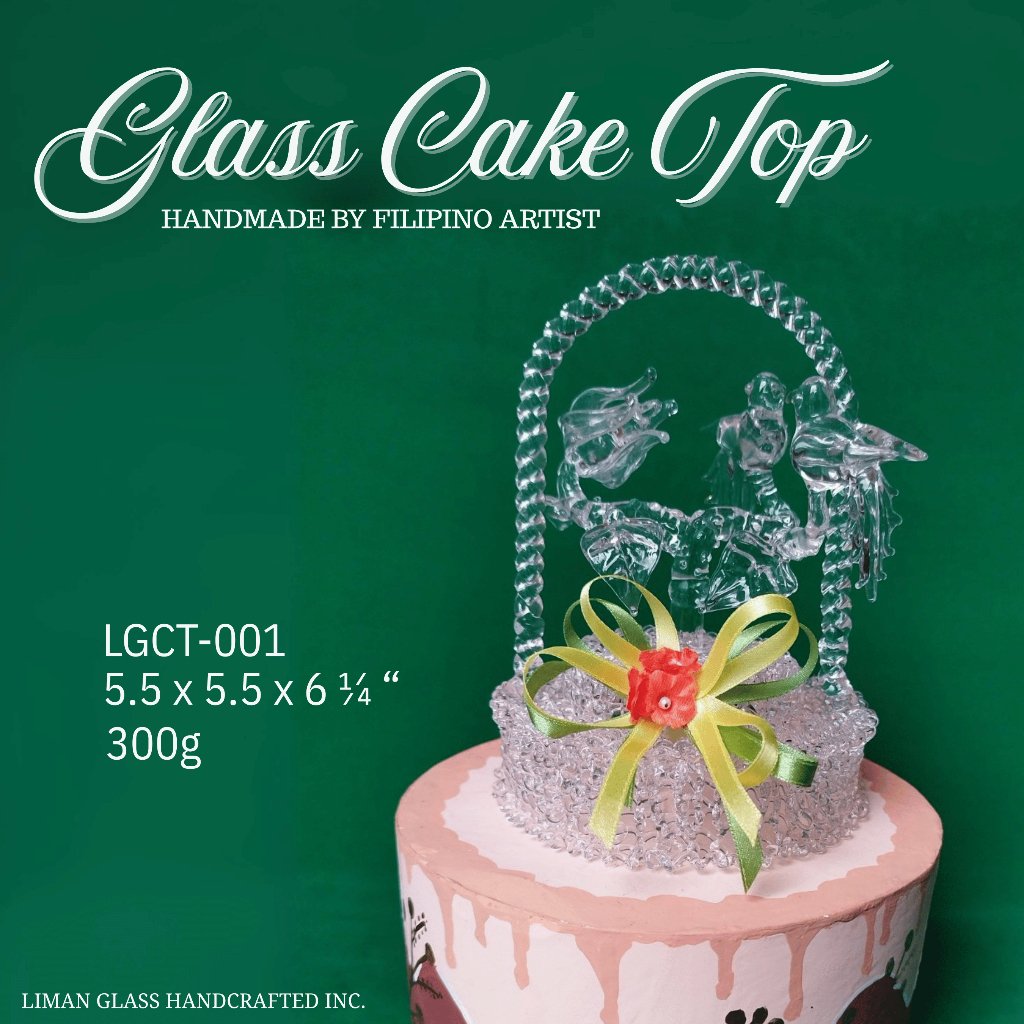 Handmade Glass Cake Top By Filipino Artist For All Occasions - Image 2