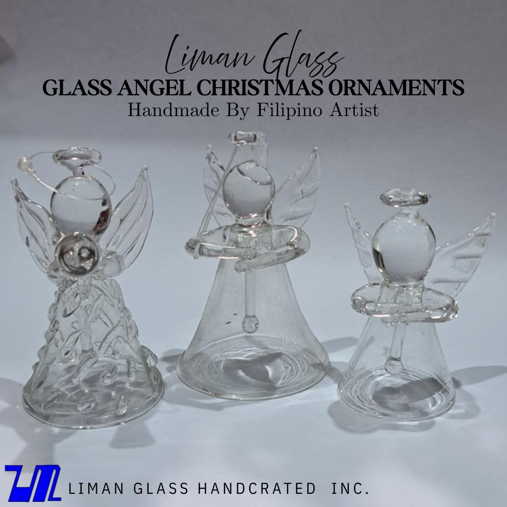 Clear Glass Angel and Reindeer Christmas Ornaments