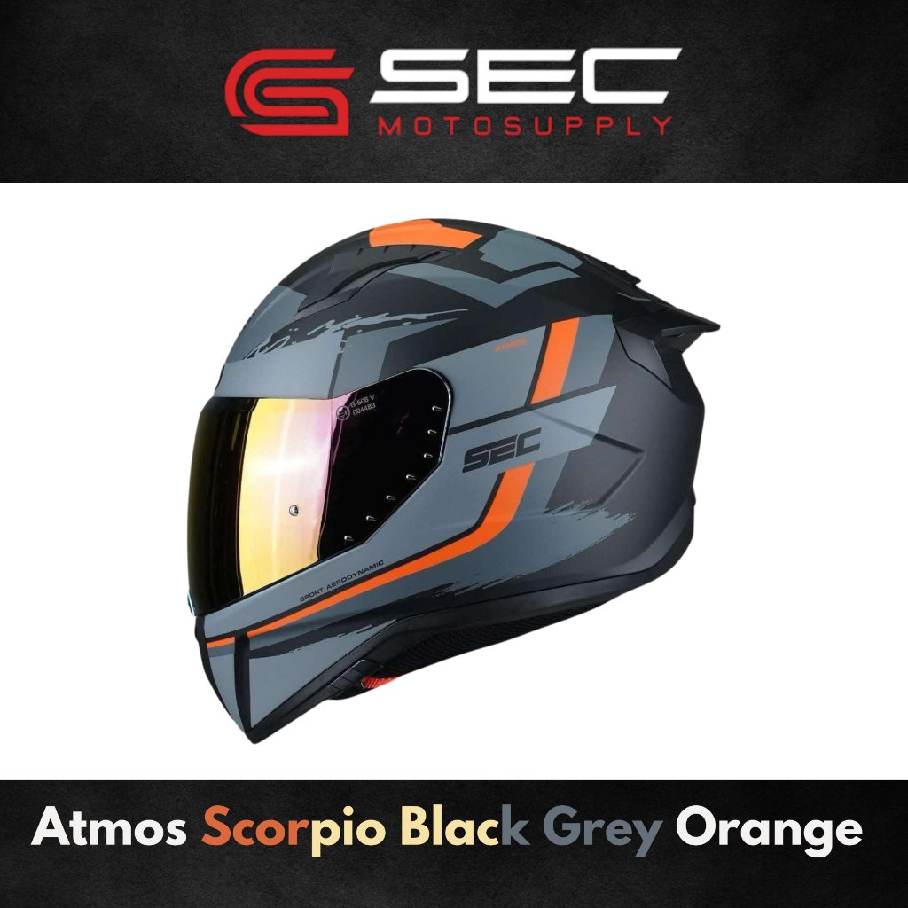 Sec Modular Helmet For Motorcycle | Atmos Scorpio Solid (M, L , XL) - Image 4