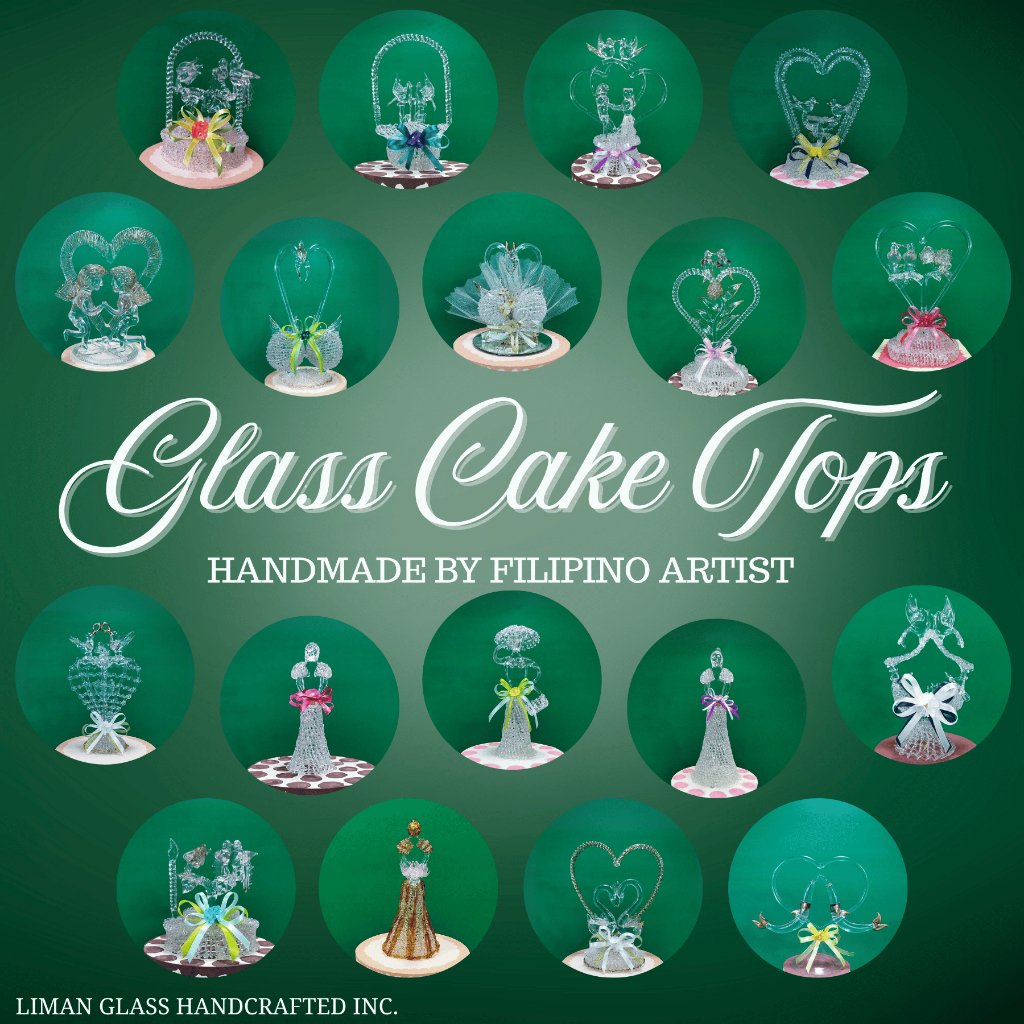 Handmade Glass Cake Top By Filipino Artist For All Occasions